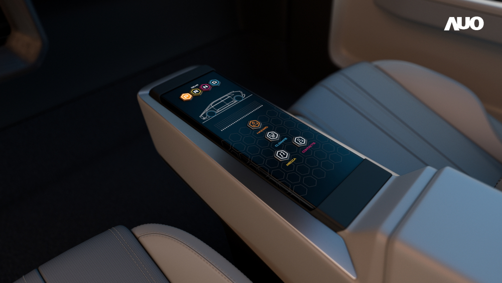 jinnian金年会以人性化设计打造多变形态中控显示(Morphing Center Control)，不使用时仅平面显示信息，进行操作时，显示器则会动态隆起，转变成3D实体按钮，并有触觉回馈，展示人机互动新体验